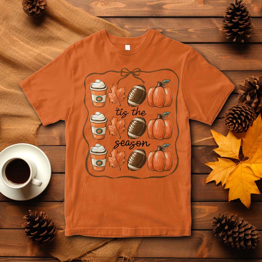Tis The Season Fall Thanksgiving T Shirt American Football Pumpkin TS11 Orange Print Your Wear