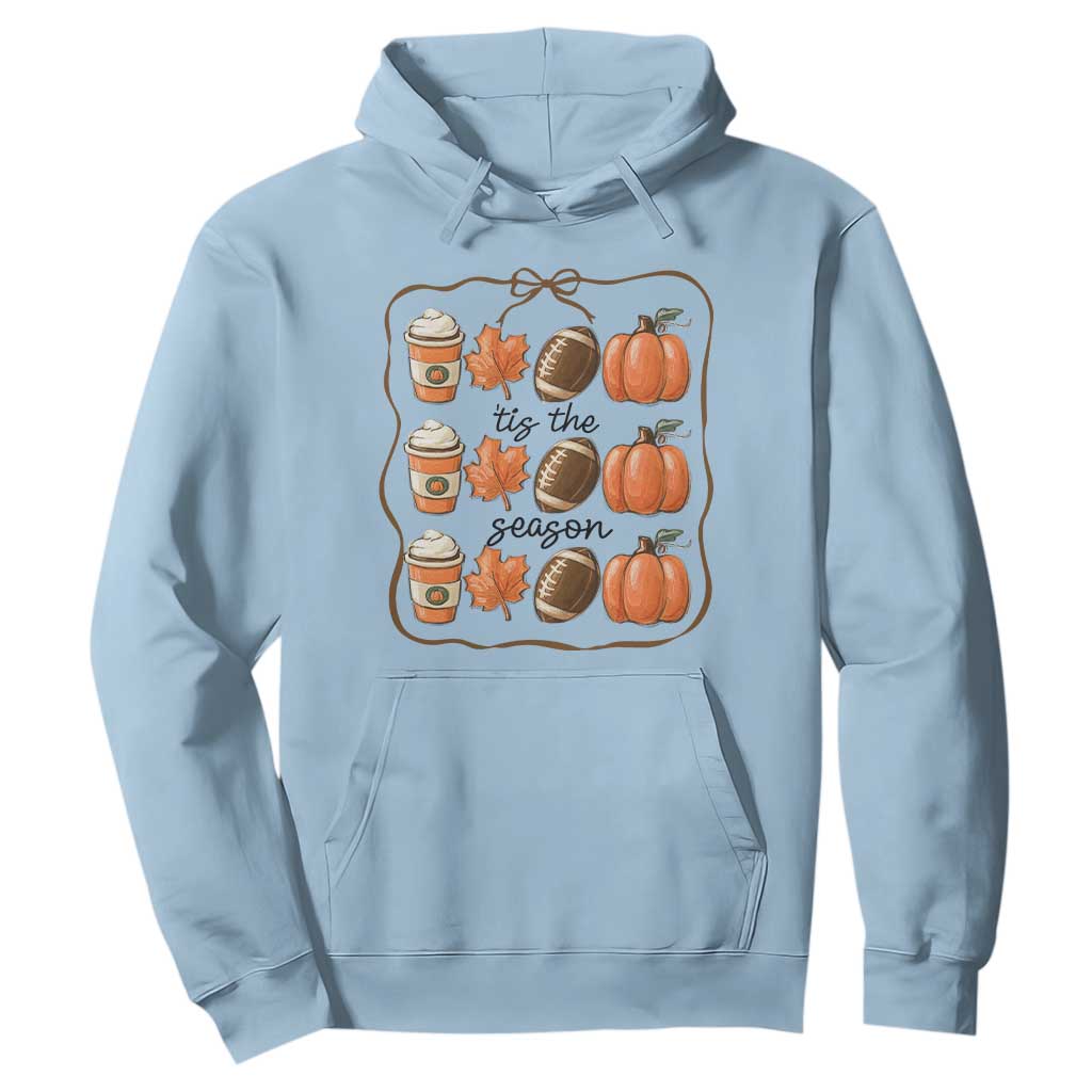Tis The Season Fall Thanksgiving Hoodie American Football Pumpkin TS11 Light Blue Print Your Wear