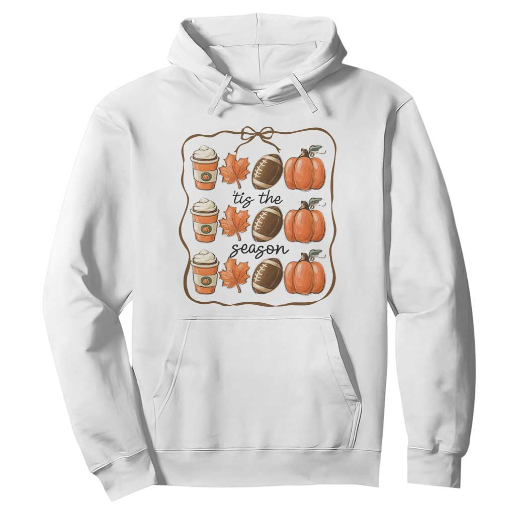 Tis The Season Fall Thanksgiving Hoodie American Football Pumpkin TS11 White Print Your Wear