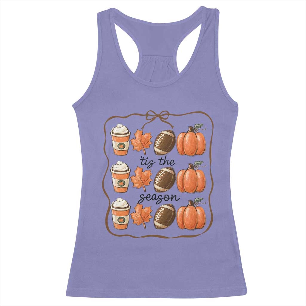 Tis The Season Fall Thanksgiving Racerback Tank Top American Football Pumpkin TS11 Violet Print Your Wear