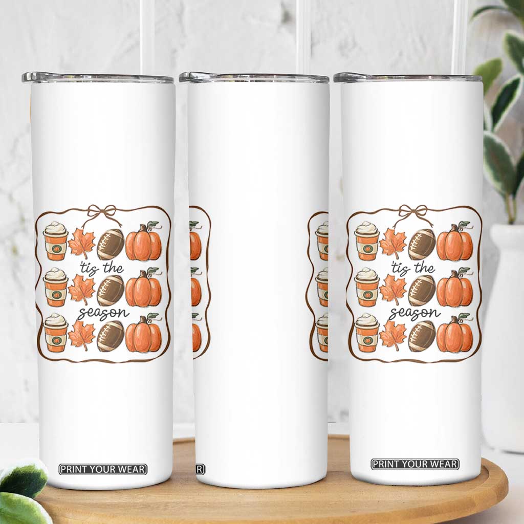 Tis The Season Fall Thanksgiving Skinny Tumbler American Football Pumpkin TS11 Print Your Wear