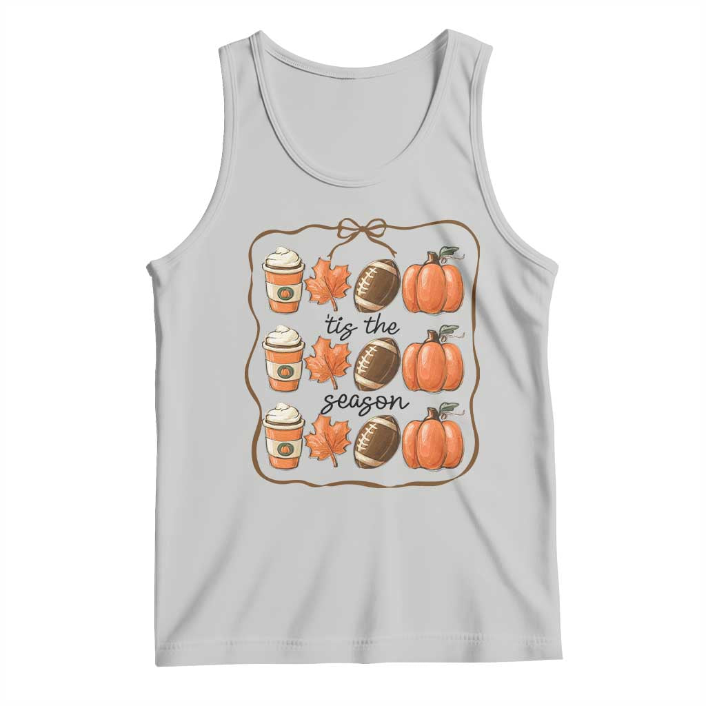 Tis The Season Fall Thanksgiving Tank Top American Football Pumpkin TS11 Ash Print Your Wear