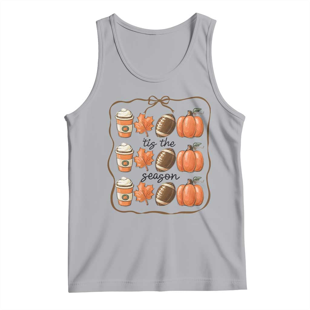 Tis The Season Fall Thanksgiving Tank Top American Football Pumpkin TS11 Athletic Heather Print Your Wear
