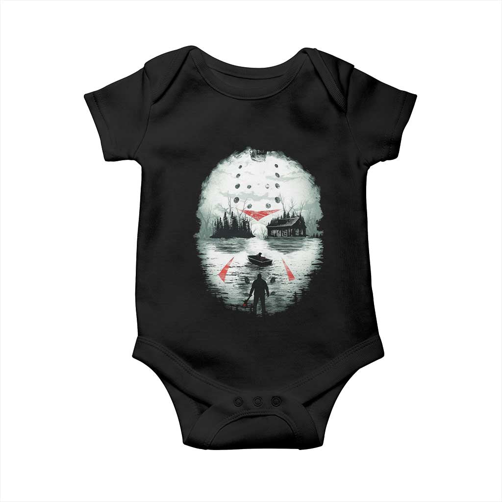 Halloween Jason Hockey Mask Friday 13th Slasher Baby Onesie TS11 Black Print Your Wear