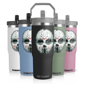 Halloween Jason Hockey Mask Friday 13th Slasher Flip Straw Tumbler TS11 Print Your Wear