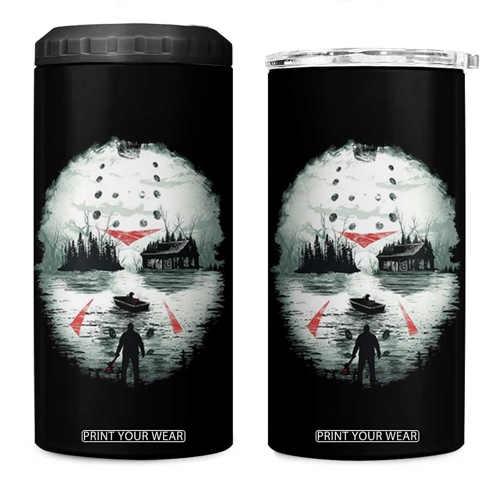 Halloween Jason Hockey Mask Friday 13th Slasher 4 in 1 Can Cooler Tumbler TS11 One Size: 16 oz Black Print Your Wear