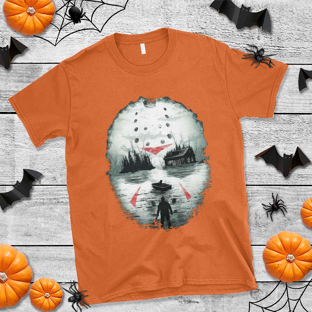 Halloween Jason Hockey Mask Friday 13th Slasher T Shirt TS11 Orange Print Your Wear