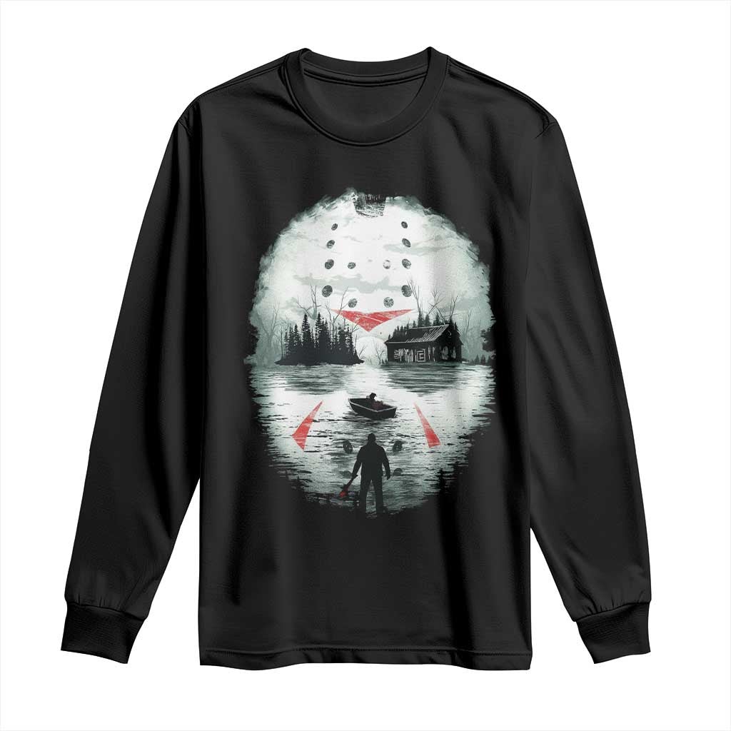 Halloween Jason Hockey Mask Friday 13th Slasher Long Sleeve Shirt TS11 Black Print Your Wear