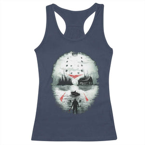 Halloween Jason Hockey Mask Friday 13th Slasher Racerback Tank Top TS11 Navy Print Your Wear