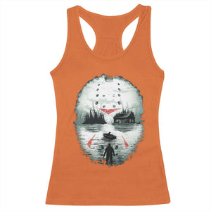 Halloween Jason Hockey Mask Friday 13th Slasher Racerback Tank Top TS11 Orange Print Your Wear
