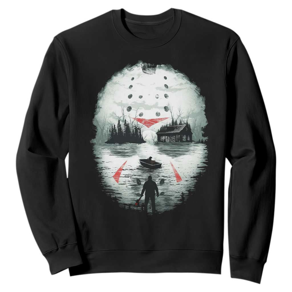 Halloween Jason Hockey Mask Friday 13th Slasher Sweatshirt TS11 Black Print Your Wear