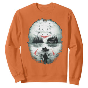Halloween Jason Hockey Mask Friday 13th Slasher Sweatshirt TS11 Orange Print Your Wear