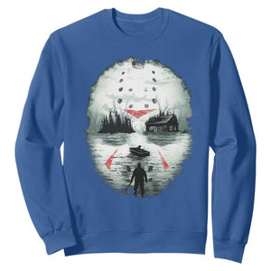 Halloween Jason Hockey Mask Friday 13th Slasher Sweatshirt TS11 Royal Blue Print Your Wear