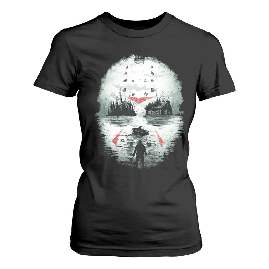 Halloween Jason Hockey Mask Friday 13th Slasher T Shirt For Women TS11 Black Print Your Wear