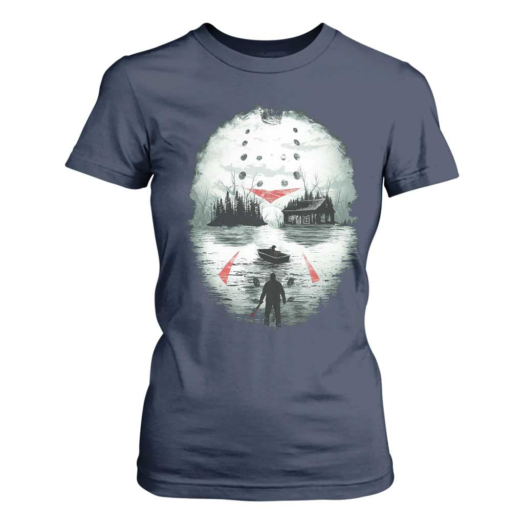 Halloween Jason Hockey Mask Friday 13th Slasher T Shirt For Women TS11 Navy Print Your Wear