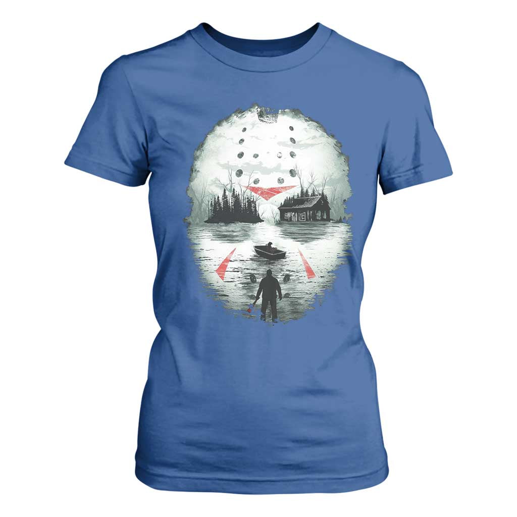 Halloween Jason Hockey Mask Friday 13th Slasher T Shirt For Women TS11 Royal Blue Print Your Wear