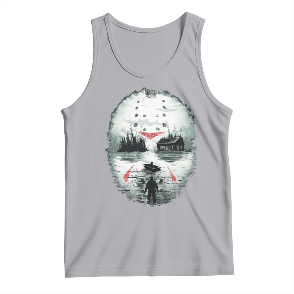 Halloween Jason Hockey Mask Friday 13th Slasher Tank Top TS11 Athletic Heather Print Your Wear