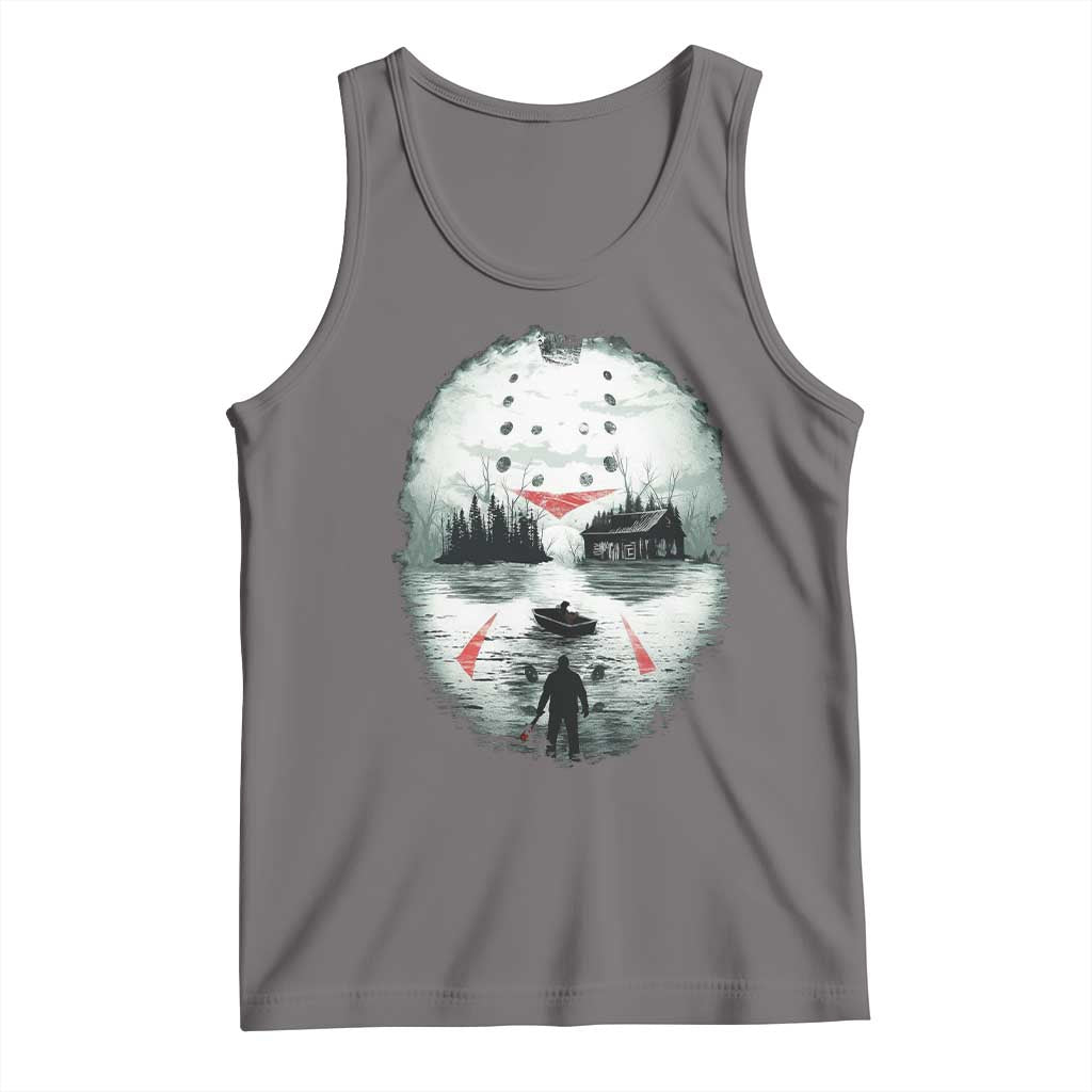 Halloween Jason Hockey Mask Friday 13th Slasher Tank Top TS11 Deep Heather Print Your Wear