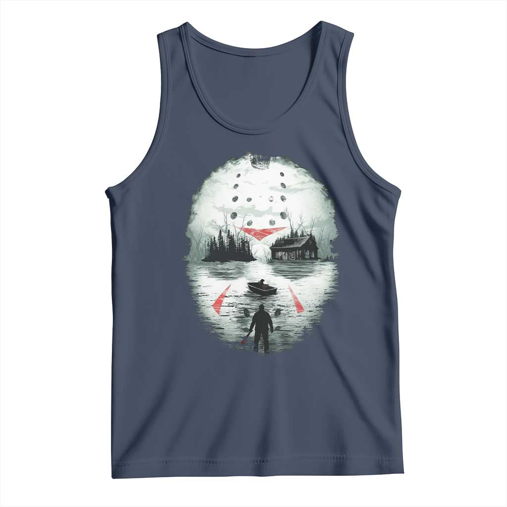 Halloween Jason Hockey Mask Friday 13th Slasher Tank Top TS11 Navy Print Your Wear