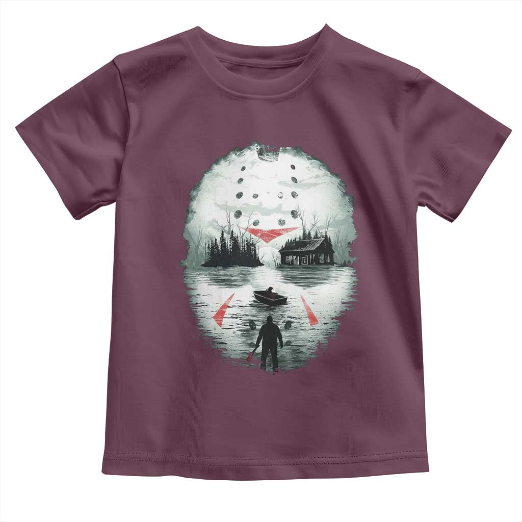 Halloween Jason Hockey Mask Friday 13th Slasher Toddler T Shirt TS11 Maroon Print Your Wear