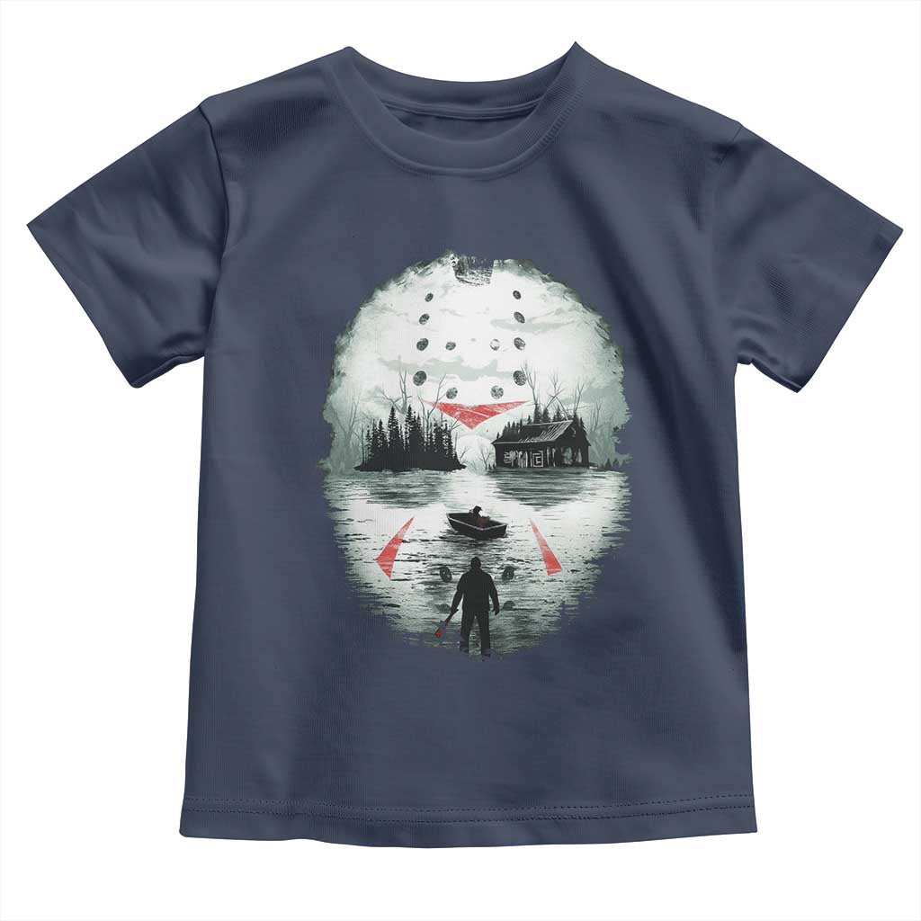 Halloween Jason Hockey Mask Friday 13th Slasher Toddler T Shirt TS11 Navy Print Your Wear