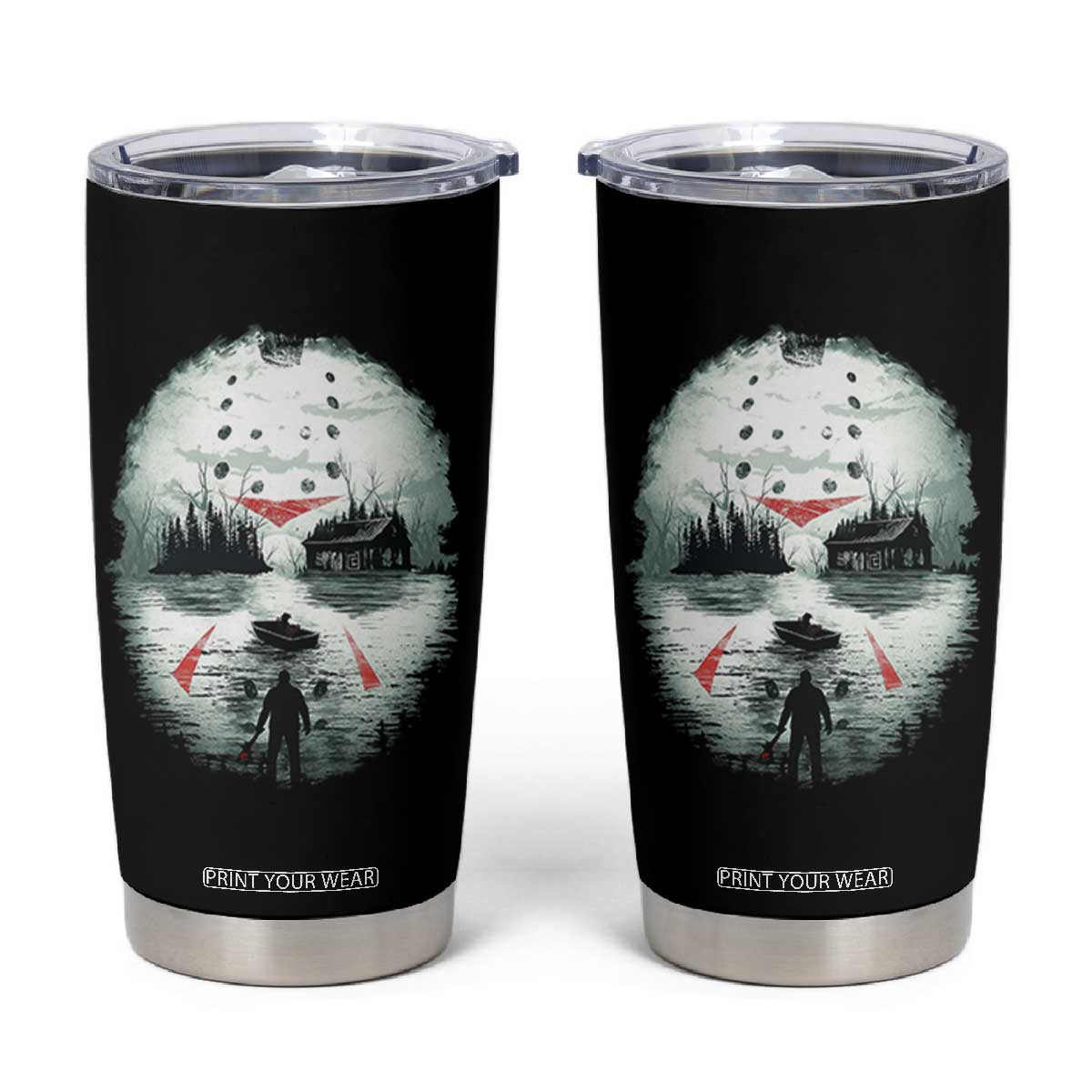 Halloween Jason Hockey Mask Friday 13th Slasher Tumbler Cup TS11 Black Print Your Wear