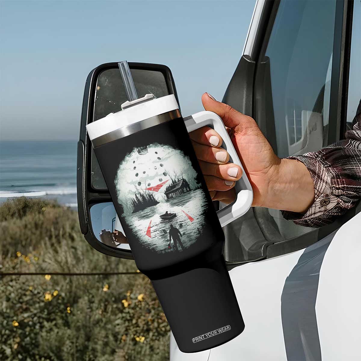 Halloween Jason Hockey Mask Friday 13th Slasher Tumbler With Handle TS11 Print Your Wear