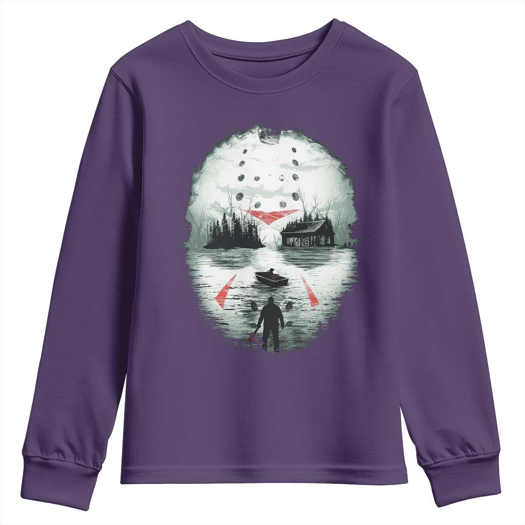 Halloween Jason Hockey Mask Friday 13th Slasher Youth Sweatshirt TS11 Purple Print Your Wear
