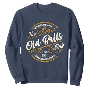 65th Birthday Est 1961 Sweatshirt Official Member Of The Old Ball Clubs TS11 Navy Print Your Wear