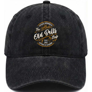 65th Birthday Est 1961 Washed Cotton Baseball Cap Official Member Of The Old Ball Clubs