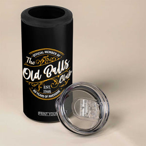 80th Birthday Est 1946 4 in 1 Can Cooler Tumbler Official Member Of The Old Ball Clubs