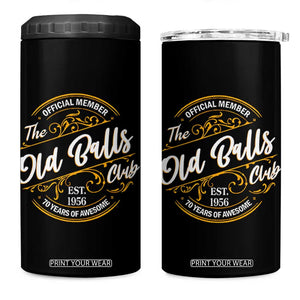 70th Birthday Est 1956 4 in 1 Can Cooler Tumbler Official Member Of The Old Ball Clubs