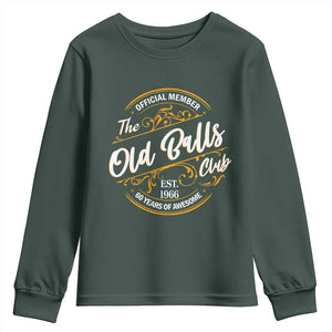 60th Birthday Est 1966 Youth Sweatshirt Official Member Of The Old Ball Clubs TS11 Dark Forest Green Print Your Wear