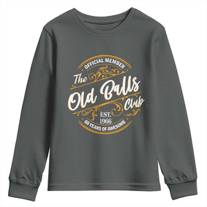 60th Birthday Est 1966 Youth Sweatshirt Official Member Of The Old Ball Clubs TS11 Dark Heather Print Your Wear
