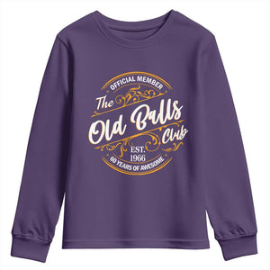60th Birthday Est 1966 Youth Sweatshirt Official Member Of The Old Ball Clubs TS11 Purple Print Your Wear