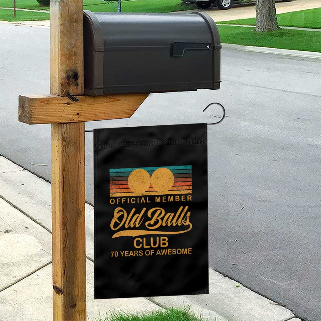 Funny 70th Birthday Garden Flag Official Member Of The Old Ball Clubs Retro Sunset TS11 Print Your Wear