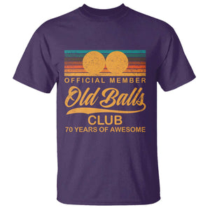 Funny 70th Birthday T Shirt Official Member Of The Old Ball Clubs Retro Sunset TS11 Purple Print Your Wear