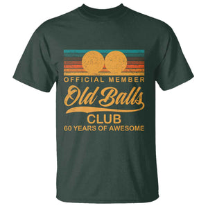 Funny 60th Birthday T Shirt Official Member Of The Old Ball Clubs Retro Sunset TS11 Dark Forest Green Print Your Wear