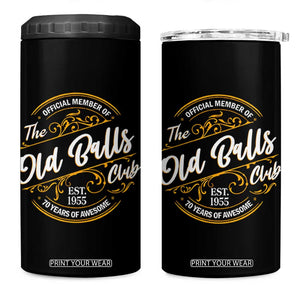 Funny 70th Birthday 4 in 1 Can Cooler Tumbler Official Member Of The Old Ball Clubs Baby Boomers TS11 One Size: 16 oz Black Print Your Wear