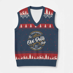 Funny 60th Birthday V-Neck Knit Sweater Vest Official Member Of The Old Ball Clubs Gen X TS11 Navy Red Print Your Wear