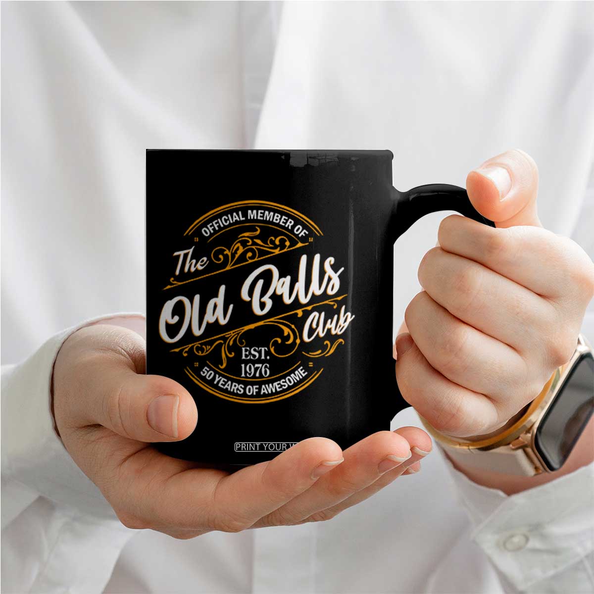 Funny 50th Birthday Coffee Mug Official Member Of The Old Ball Clubs Gen X EST 1976 TS11 Print Your Wear