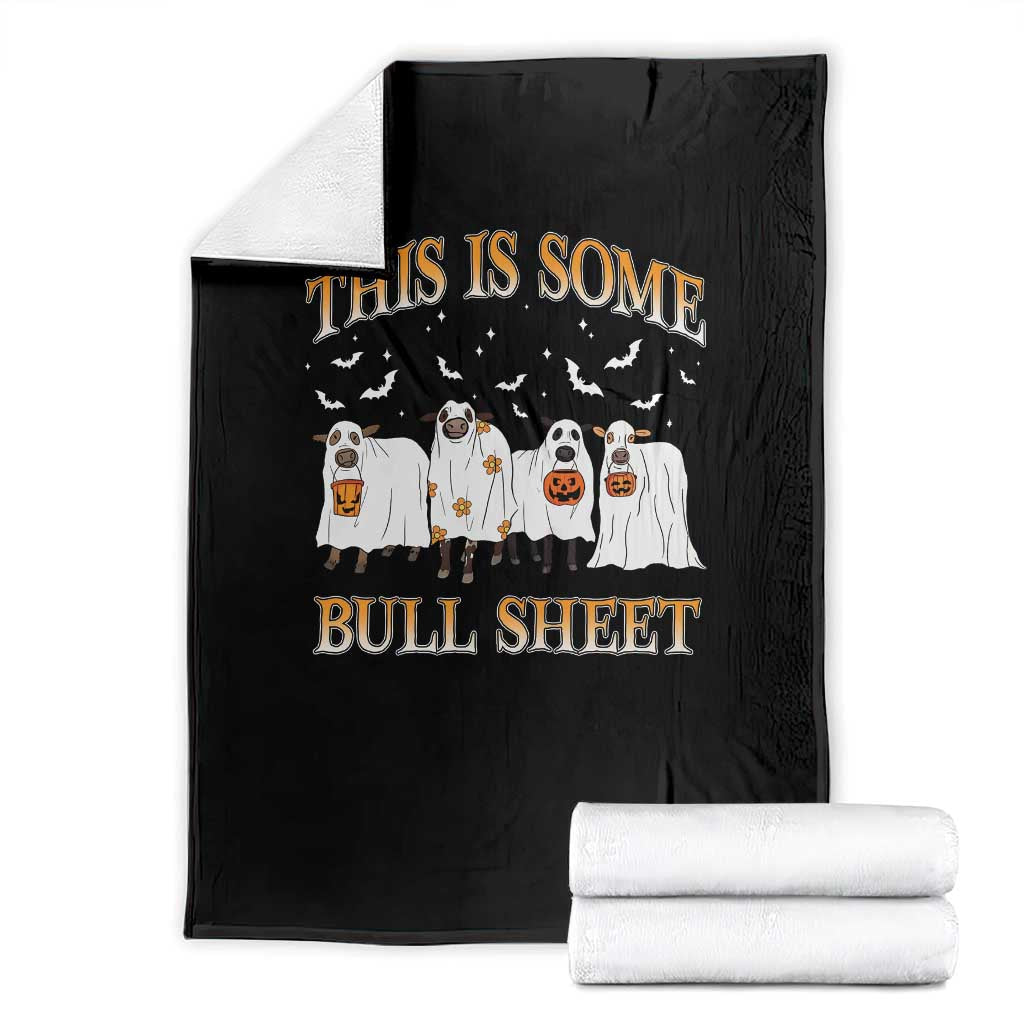 Funny Halloween Throw Blanket This Is Some Bull Sheet Farm Cow Bat TS11 Black Print Your Wear