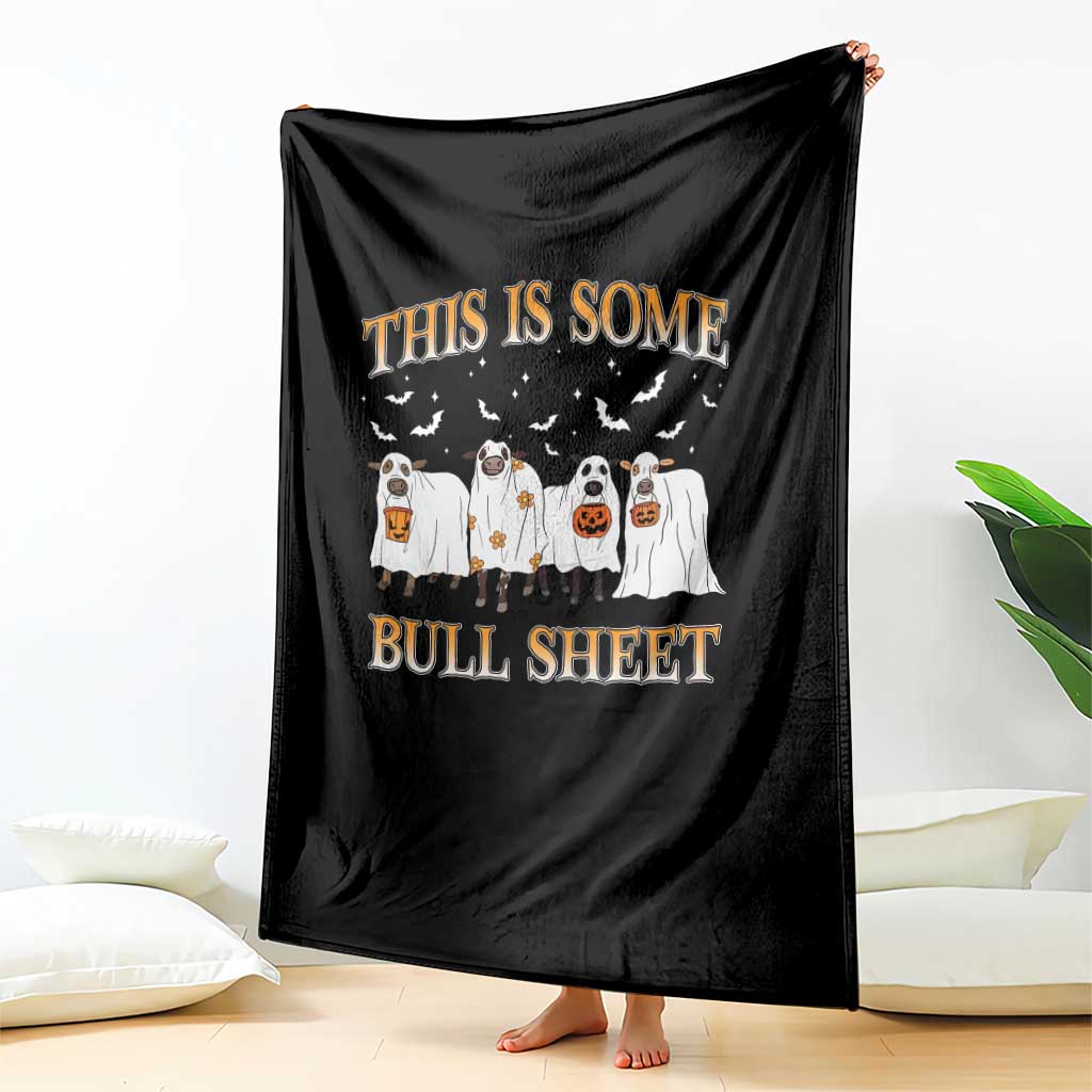 Funny Halloween Throw Blanket This Is Some Bull Sheet Farm Cow Bat TS11 Print Your Wear