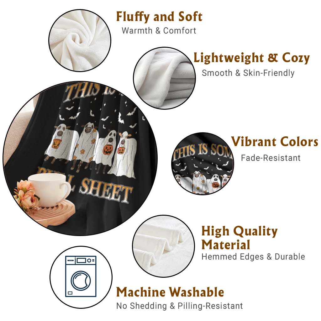 Funny Halloween Throw Blanket This Is Some Bull Sheet Farm Cow Bat TS11 Print Your Wear