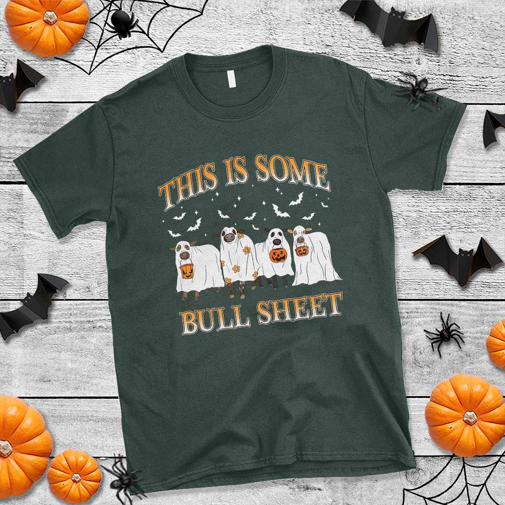 Funny Halloween T Shirt This Is Some Bull Sheet Farm Cow Bat TS11 Dark Forest Green Print Your Wear