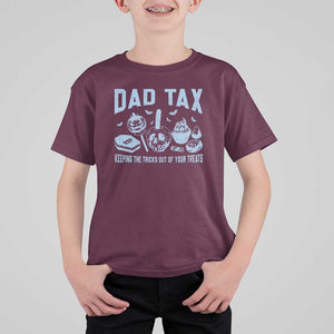 Halloween Dad T Shirt For Kid Dad Tax Keeping The Tricks Out Of Your Treats Candy TS11 Maroon Print Your Wear