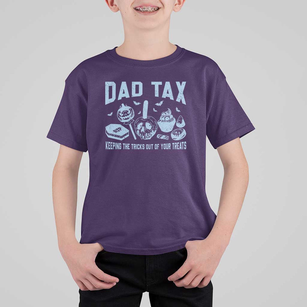 Halloween Dad T Shirt For Kid Dad Tax Keeping The Tricks Out Of Your Treats Candy TS11 Purple Print Your Wear