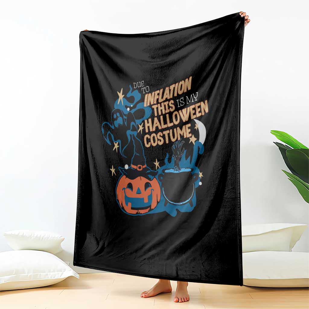 Funny Halloween Throw Blanket Due To Inflation This Is My Halloween Costume Pumpkin Ghost TS11 Print Your Wear