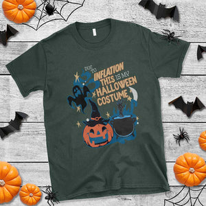 Funny Halloween T Shirt Due To Inflation This Is My Halloween Costume Pumpkin Ghost TS11 Dark Forest Green Print Your Wear