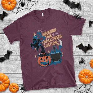 Funny Halloween T Shirt Due To Inflation This Is My Halloween Costume Pumpkin Ghost TS11 Maroon Print Your Wear